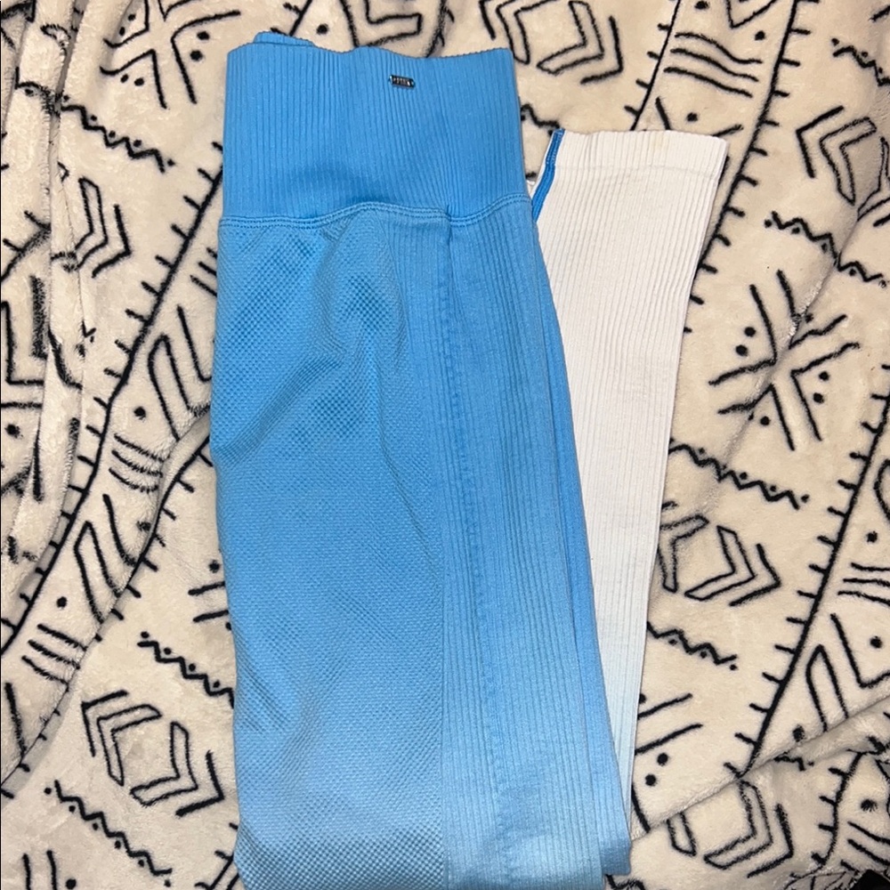 Ombre PINK Blue & White Leggings